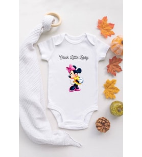 Kız Beyaz Bebek I'm Pretty Baskılı Çıtçıtlı Body