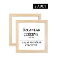 2 li Aile Ahşap Çerçevesi Ahşap Resim Çerçevesi 20x20 30x30 40x40 15x21  30x40 Doğal Ahşap Çerçeve (Natural)