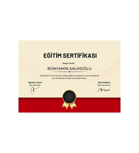 Kırmızı Modern Eğitim Sertifikası Sertifika