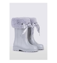 Igor Campera Charol Velvet Kız Çocuk Su Geçirmez Yağmur Kar Çizmesi W10275 Siyah GRİ