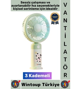 #Vantilatör Kompakt Sessiz Yoğun Üfleme Stantlı 3 Kademeli Şarjlı Mini El Masa Üstü Fanı Vantilatör