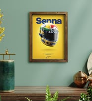BK Gift F1 Senna Tasarımlı Doğal Masif Ahşap Çerçeveli Tablo 30x40cm-1