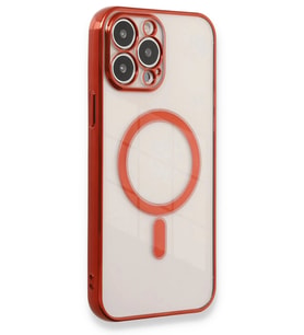 Durukar® iPhone 13 Pro Max Kılıf Magneticsafe Lazer Silikon - Kırmızı