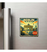 Vintage Berlin Şehri Temalı Buzdolap Magneti – 9x9 cm