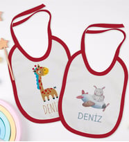 BK Kids Kişiye Özel İsimli 2’li Kırmızı Mama Önlüğü-11