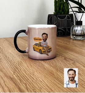 Kişiye Özel Karikatürlü Taksici Kupa Bardak Doğum Günü Hediyesi