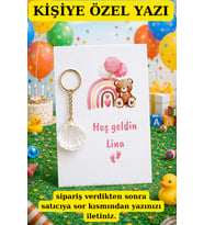 15 Adet Kız Bebekli İstiridye Anahtarlık - Kişiye Özel Yazı - Çocuk Konsept Hediye - Mevlit Hediye