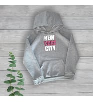 New York City Göğüs Baskılı Unisex Oversize Gri Sweatshirt