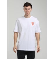Bisiklet Yaka Beyaz Oversize Tişört 23SSM20337