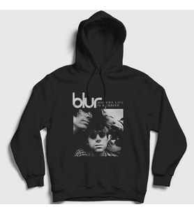 Presmono Unisex Siyah Rubbish Blur Kapüşonlu Sweatshirt 455721tt