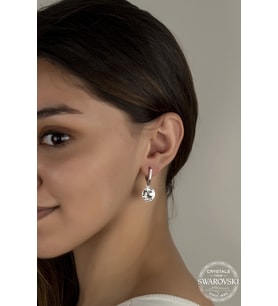 Union Crystal Kadın Beyaz Sallantılı Gümüş Küpe