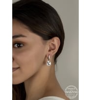 Union Crystal Kadın Beyaz Sallantılı Gümüş Küpe