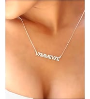 Romen Rakamlı tarih Kolyesi  925 Ayar Gümüş (Gümüş)