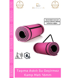 #KampMatı Pilates Yoga Fitness Spor Minderi Kaymaz Taban Taşıma Askılı Konfor Serisi 16mm Kamp Matı