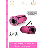 #KampMatı Pilates Yoga Fitness Spor Minderi Kaymaz Taban Taşıma Askılı Konfor Serisi 16mm Kamp Matı