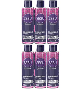 Sesu Simli Cilt Bakım Yağı 150ML (Shımmering Body Oıl) (6 Lı Set)