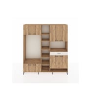 Hyperion Dolap 12 Raflı Tek Çekmeceli 8 Kapaklı 220x44x243 Çam-Çam/Aytaşı