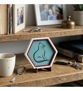 Sevimli Kedi Desenli Aksesuar, Tüm Yaşam Alanlarınız İçin Şık Dekoratif Obje, 10x10 cm Mini Dekor