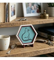 Sevimli Kedi Desenli Aksesuar, Tüm Yaşam Alanlarınız İçin Şık Dekoratif Obje, 10x10 cm Mini Dekor
