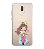 Huawei Mate 10 Lite Uyumlu Kapak Vespagirl Tasarımlı Şeffaf Silikon Kılıf