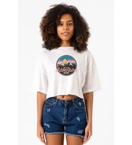 And So The Adventure Begins Beyaz Kırçıllı Kadın Crop Tshirt