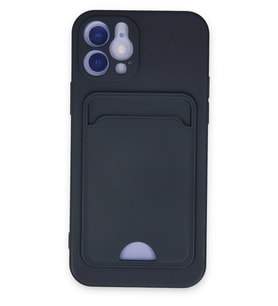 Pilelistore   iPhone 12 Kılıf Kelvin Kartvizitli Silikon - Lacivert