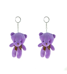 Anahtarlık pelüş Ayıcık Anahtarlık İkili Set Mor 12 Cm