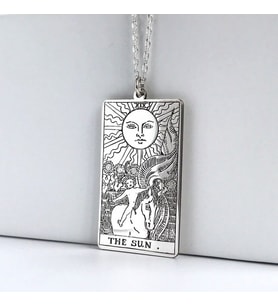 Kişiye Özel Tarot (The Sun) Güneş Kolye (Gümüş)