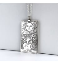 Kişiye Özel Tarot (The Sun) Güneş Kolye (Gümüş)