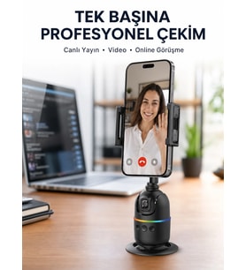 Mey İthalat® Canlı Yayın ve Video Çekimleri İçin Otomatik Yüz Takipli Masaüstü Gimbal Yeni Nesil