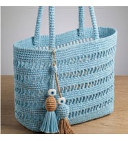 ChicLookDesign Charm Süslemeli El Örgüsü Hasır Plaj&Günlük Çanta