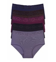 Kadın Külot Yüksek Bel Tanga Büyük Beden 5 Li Paket Mıxcolor (Bordo)