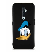 Oppo Reno 2Z Soft Premier Kapak Donald Duck-B Tasarımlı Silikon Kılıf - Siyah (Şeffaf)