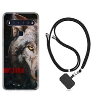 TCL 10L 10 Plus 10SE 20E 20SE 30 L7 Kılıf Boyun Askılı Silikon Wolf Eyes 1758