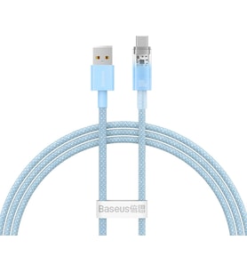 Şarj Kablosu Akıllı Sıcaklık Kontrolü USB to Type-C 100W, 1m, Mavi