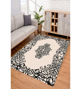 Dijital Kaymaz Taban Yıkanabilir Renkli Salon Halısı Mutfak Halısı Yolluk ND-SD-623 (Krem)