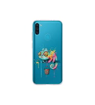 Samsung Galaxy M11 ile Uyumlu Splash Bukalemun Tasarımlı Şeffaf Silikon Kılıf