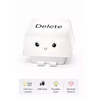 Delete Tuşu LED Gece Lambası – Sevimli Tasarım USB Şarjlı
