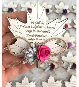 Kişiye Özel Ahşap Magnet Hatıra (Bej)