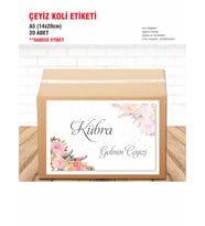 isimli Çeyiz kolisi Etiketi A5 (14x20cm) 20 Adet Etiket