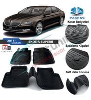 Skoda Super B Havuzlu 3D Paspas Niken Siyah 2015 Sonrası