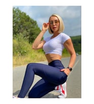 Beyaz Kısa Kollu Crop Spor Tişört