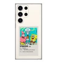 Samsung Galaxy S23 ULTRA Uyumlu Sunger Bob Minimalist Poster Desenli Şeffaf Telefon Kılıfı