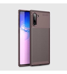 Samsung Galaxy Note 10 Kılıf Esnek Soft Karbon Tasarım Legion Serisi (Kahverengi)