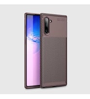 Samsung Galaxy Note 10 Kılıf Esnek Soft Karbon Tasarım Legion Serisi (Kahverengi)