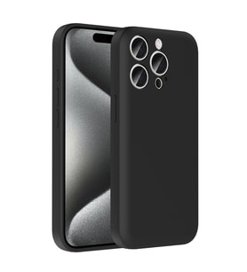 Apple iPhone 15 Pro Uyumlu Kılıf Kamera Korumalı Kartlık Hazneli Zore Vitra Kapak (Siyah)