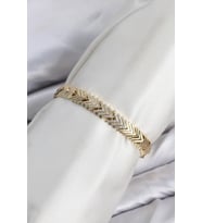 CM Çavuş Model Zirkon Taşlı VIP Seri Gold Renk Pirinç Kadın Bileklik