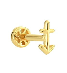 Tragus Altın Piercing – Yay Burcu