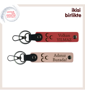 Amcaya Özgün Hediye – Üç Hilal Temalı Kişisel Anahtarlık Seti, Nar Çiçeği-Yavru Ağzı