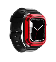 Lexroo Watch 7 45mm KRD-88 Sert PC Kasa Koruyuculu Silikon Kordon - Kırmızı